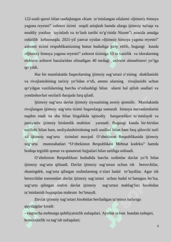 Mustaqillik yillarida aholining extiyojmand qatlamini qo'llab quvvatlash borasida amalga  oshirilgan ishlar 3