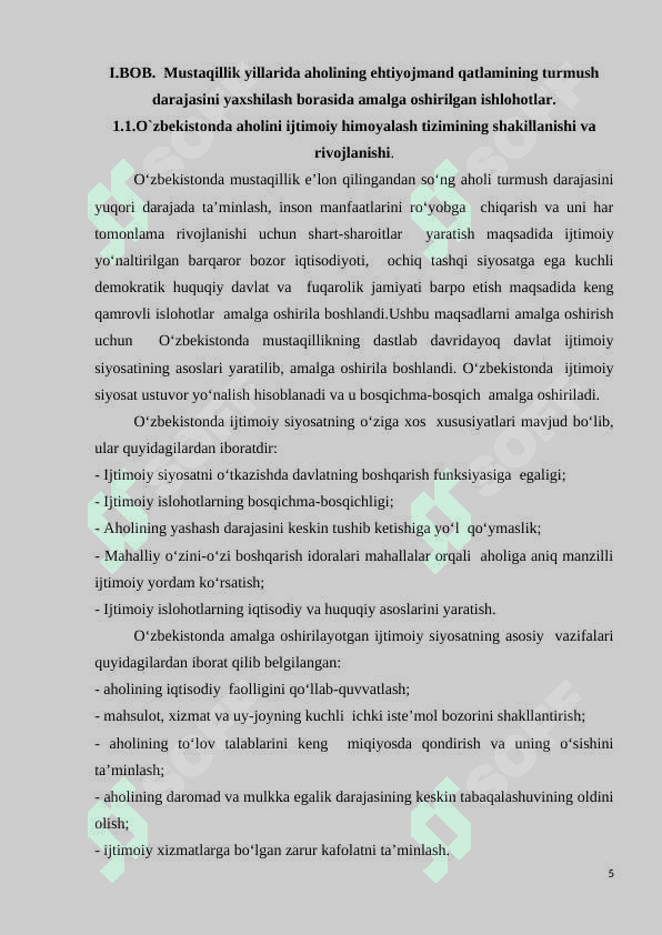 Mustaqillik yillarida aholining extiyojmand qatlamini qo'llab quvvatlash borasida amalga  oshirilgan ishlar 5