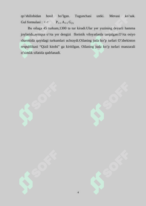 Lolanamolar qabilasi (savrinjondoshlar, gulsafsardoshlar, loladoshlar oilalari) 4