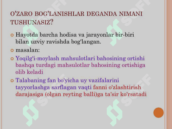O‘zaro bog‘lanishlarni statistikada o‘rganish 3