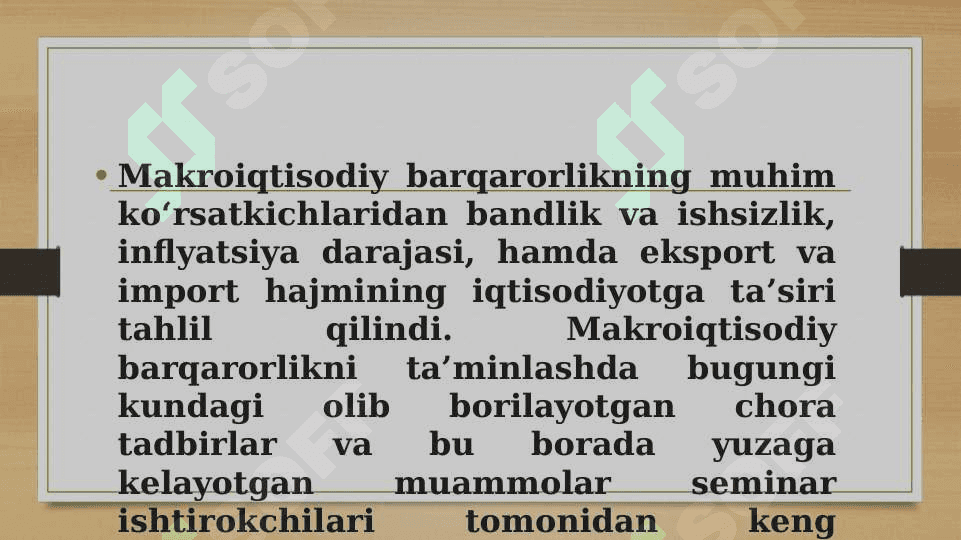 Makroiqtisodiy barqarorlikni ta’minlashda O‘zbekistonda agroklasterlar tizimidan foydalanish 2