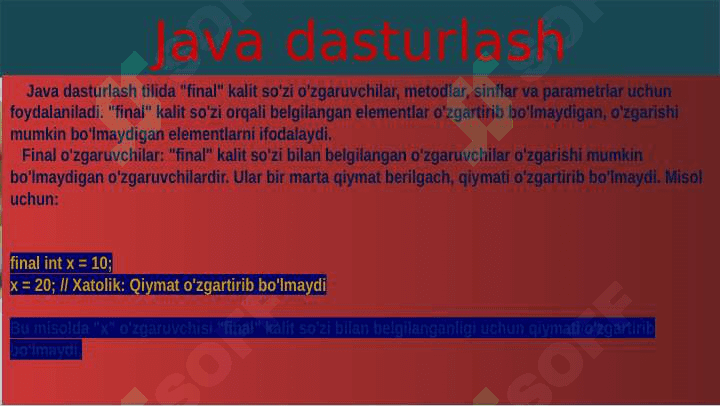 Java dasturlash 6