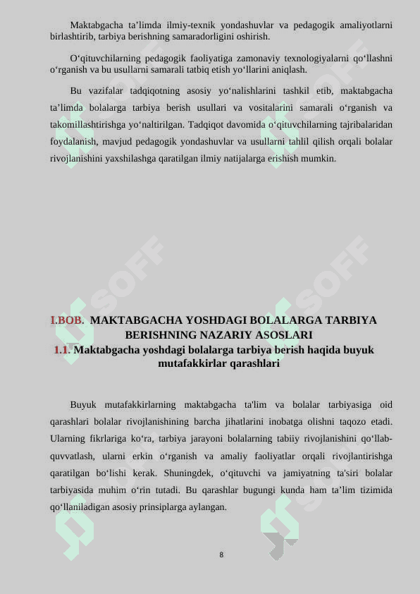 Maktabgacha ta’limda bolalarga tarbiya berish usullari va vositalari (KURS ISHI) 8