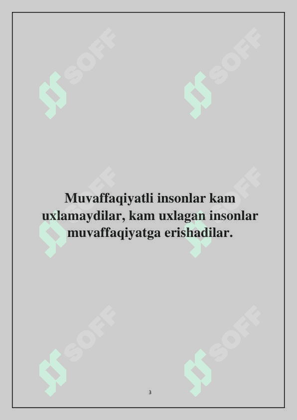 Faqat ahmoqlargina sakkiz soat uxlaydi 3