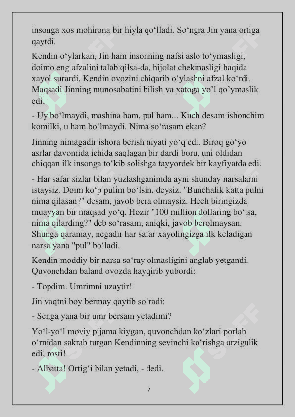 Faqat ahmoqlargina sakkiz soat uxlaydi 7