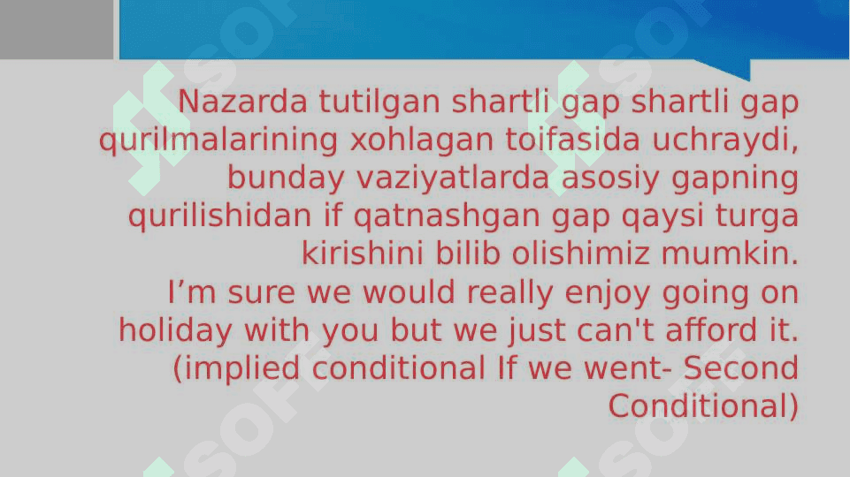 Zero Conditional (Nolinchi toifadagi shart ergash gaplar) 3