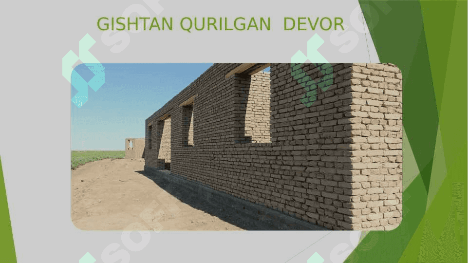 Devorbop qurilish materiallari texnologiyasi FANIDAN taqdimot 7