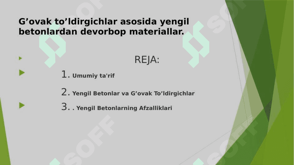Devorbop qurilish materiallari texnologiyasi fanidan taqdimot 2