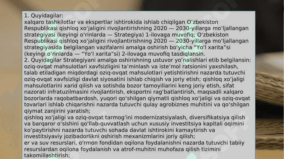 O'zbekiston qishloq xo'jaligi kooperatsiyasini rivojlantirish 3