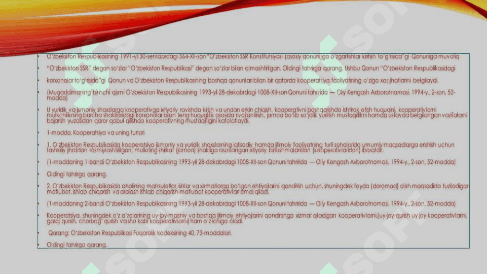 O'zbekiston qishloq xo'jaligi kooperatsiyasini rivojlantirish 4