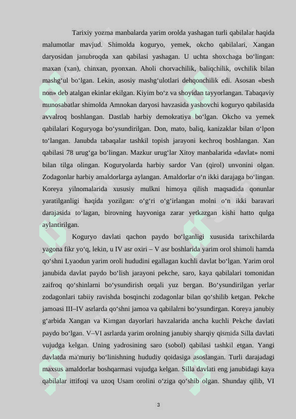 Koreya Ilk o‘rta asrlarda 3
