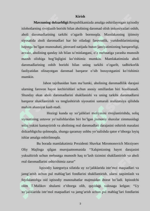 Uy xo'jaliklarining O'zbekiston yalpi ichki mahsulotiga qo'shgan hissasini makroiqtisodiy tahlil qilish 3