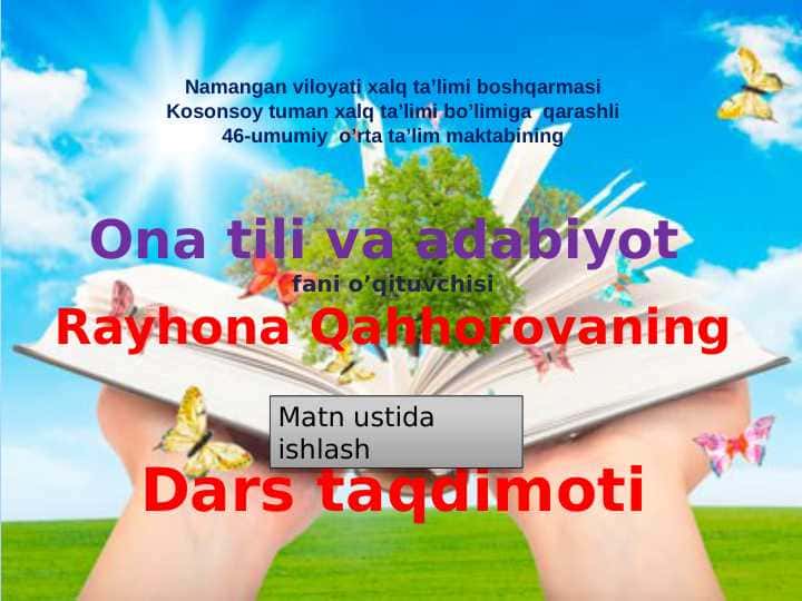 Matn ustida ishlash