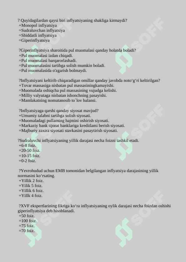 Bank ishi testlar javoblari bilan 4