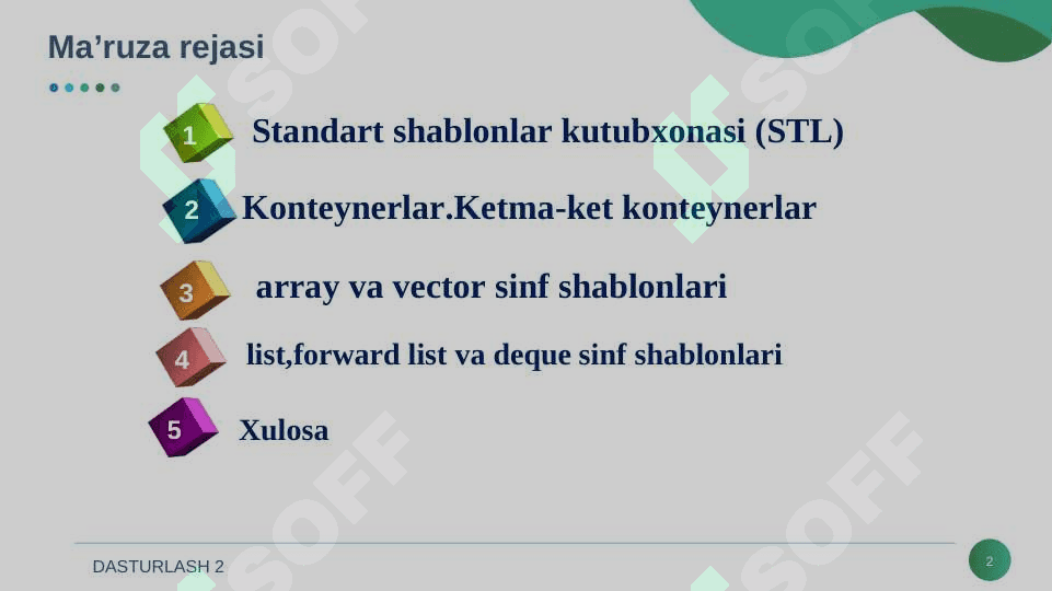 STL kutubxonasi. Chiziqli konteynerlar 2