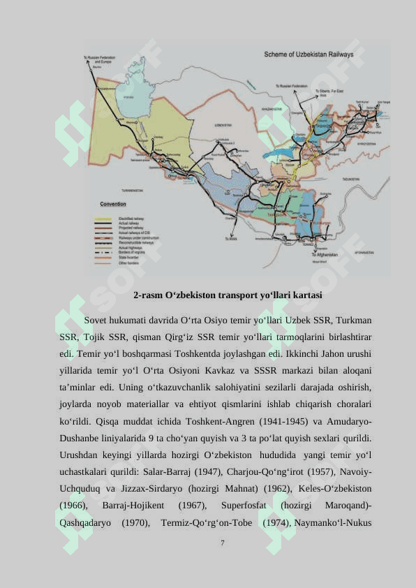 O‘zbekiston transport tizimining tarmoqlar tarkibi 7
