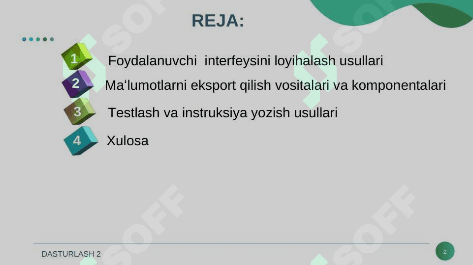 FOYDALANUVCHI INTERFEYSINI LOYHALASH. 2