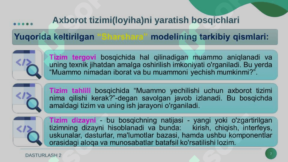KICHIK LOYIHALAR YARATISH. VISUAL C++ MUHITIDA TURLI SOHAGA OID MISOLLAR YECHISH UCHUN MINI LOYHALASH. 7