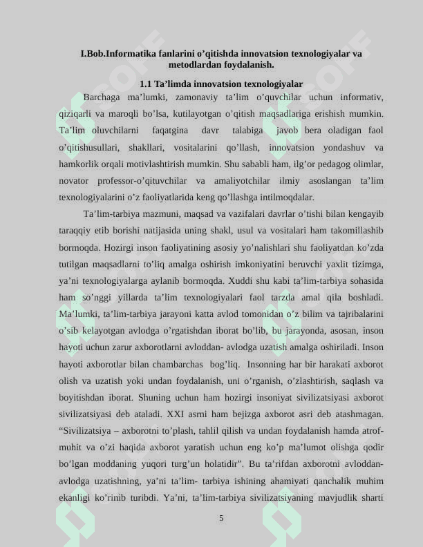 YANGI INNOVASION TEXNOLOGIYALARNI INFORMATIK TA'LIM TIZIMIGA JORIY ETISH YO‘LLARI TAXLILI. 5