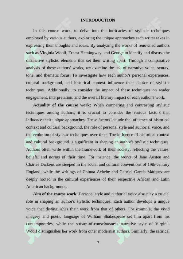 Exploring the differences in stylistic techniques between various authors 3