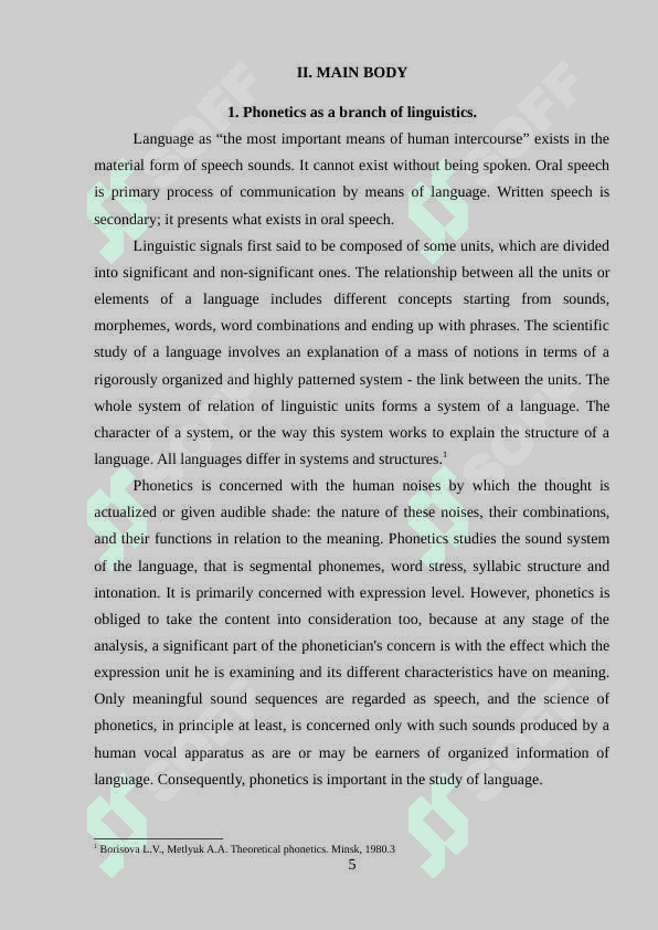 Phonological analysis of English 5