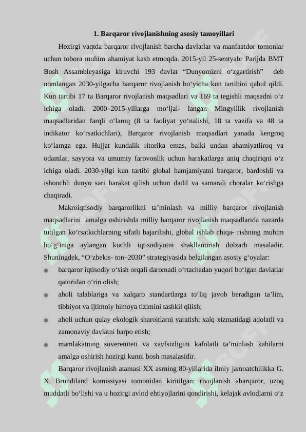 Barqaror rivojlanish kontseptsiyasi 2