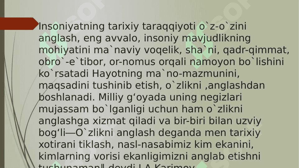 MILLIY O’ZLIKNI ANGLASH MILLAT TARAQIYOTINING POYDEVORI 2