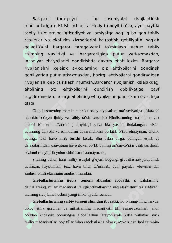 Globallashuv va barqaror taraqqiyot falsafasi 3
