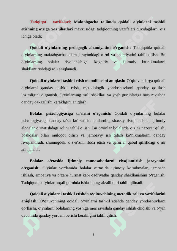 MTTda qoidali o‘yinlarni tashkil etishning o‘ziga xos jihatlari (KURS ISHI) 8