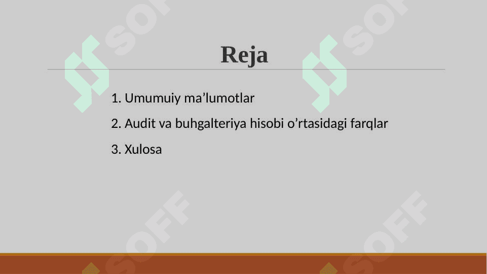 Audit va buxgalteriya hisobi o’rtasidagi farqlar pptx 2
