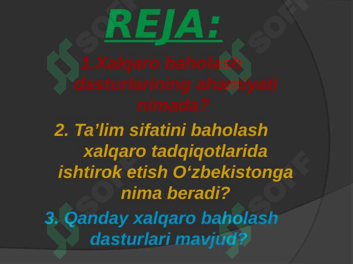 Xalqaro baholash dasturi talablari asosida o’quvchilar kompetentsiyalarini shakllantirish. 2