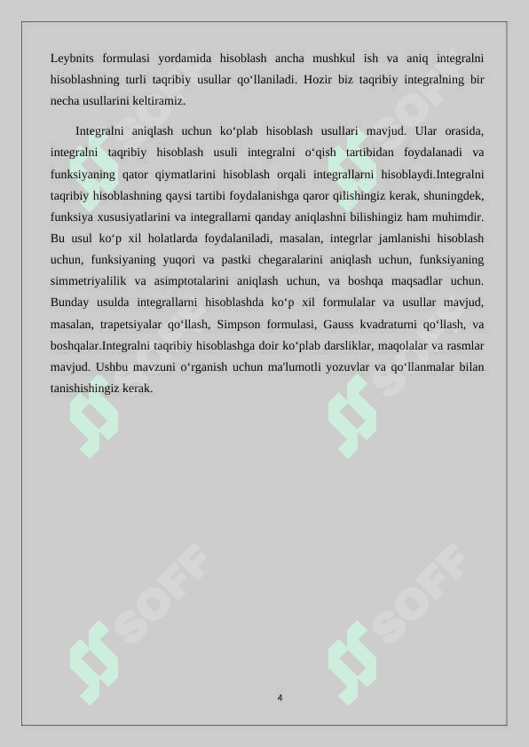 INTEGRALLARNI  TAQRIBIY HISOBLASH USULLARI. SIMPSON USULI 4