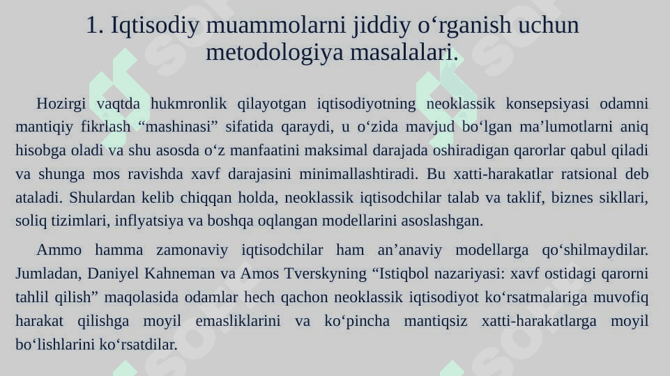 XULQ-ATVOR IQTISODIYOTI NAZARIYASI METODOLOGIYASINING O‘ZIGA XOS XUSUSIYATLARI 3