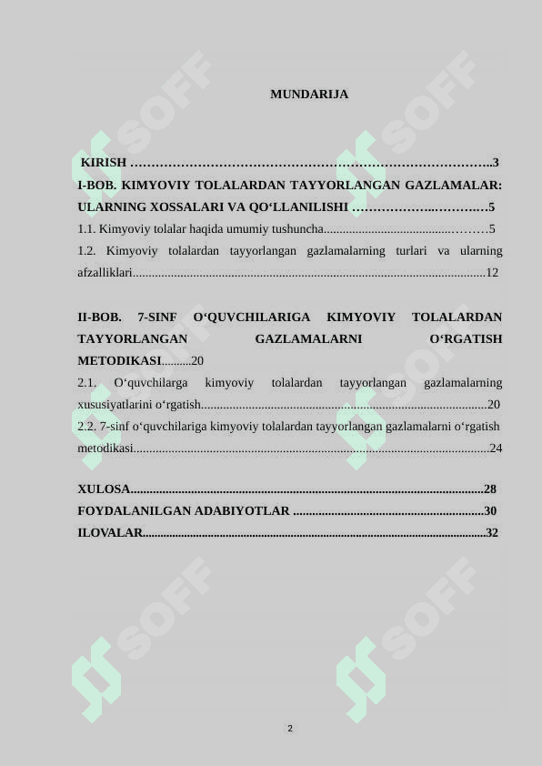 “7- sinf oʻquvchilariga Kimyoviy tolalardan tayyorlangan gazlamalar ularning xossalariga qoʻyiladigan talablar mavzusini oʻqitish metodikasi” 2