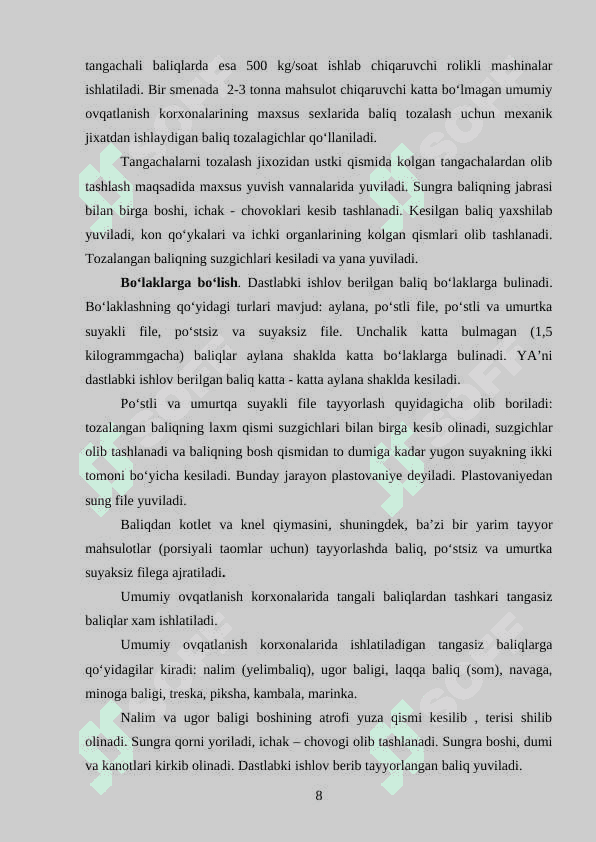 Baliqdan taomlar tayyorlashni o’rganish 8