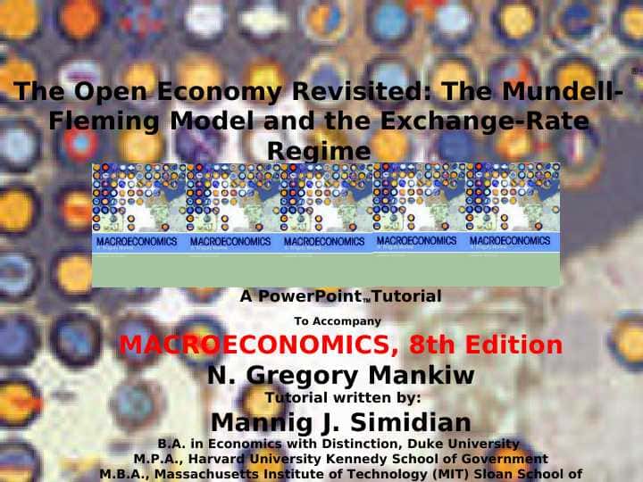 Open economy The Mundell Fleming model
