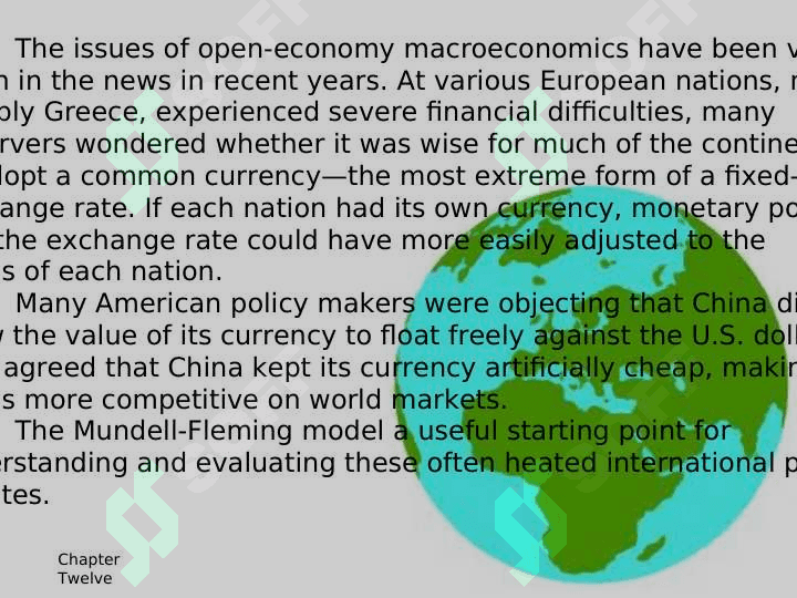 Open economy The Mundell Fleming model 2