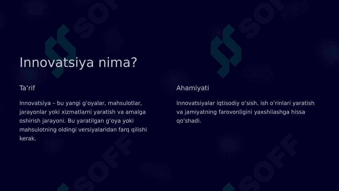 G’oyalar, Innovatsiyalar va Texnik Taraqqiyot 2