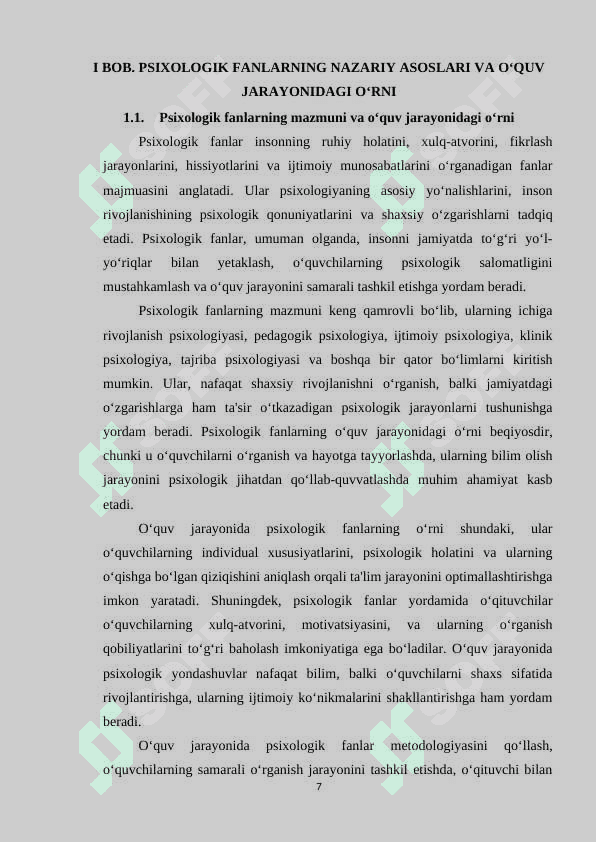 Psixologik fanlarni o'qitishda axborot texnologiyalaridan foydalanishning o'ziga xosligi 7