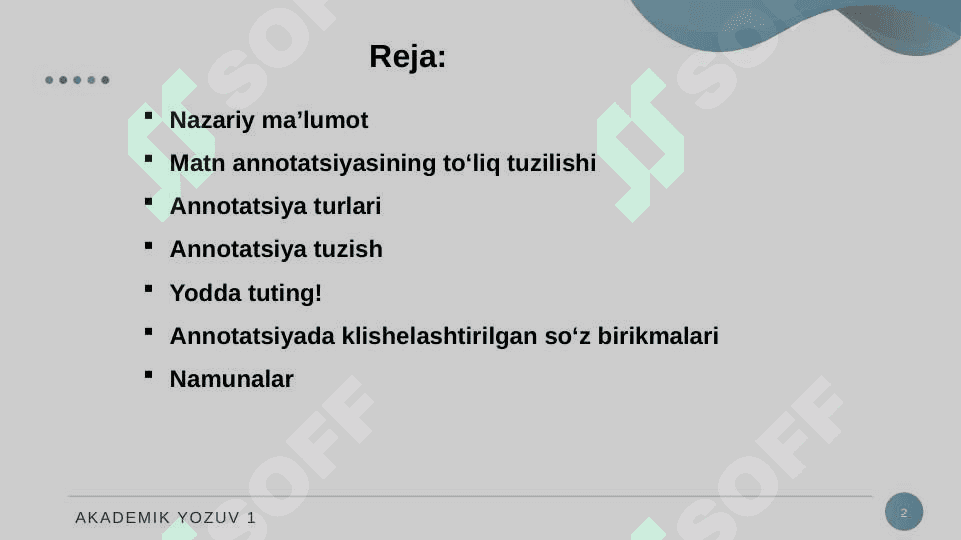 Annotatsiya yozish. 2
