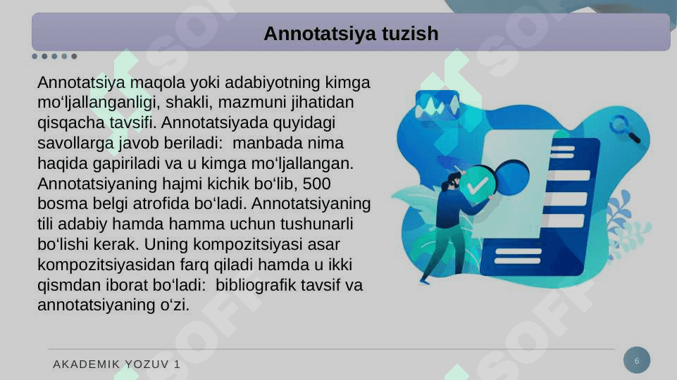 Annotatsiya yozish. 6