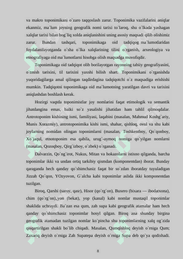 Surxondaryo voxasi toponimikasi 8