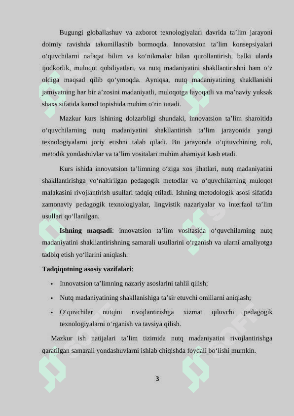 Innovatsion ta'lim sharoitida òquvchilarning nutq madaniyatini shakllantirish madaniyati 3