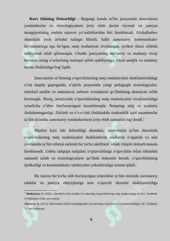 Innovatsion ta'lim sharoitida òquvchilarning nutq madaniyatini shakllantirish madaniyati 4