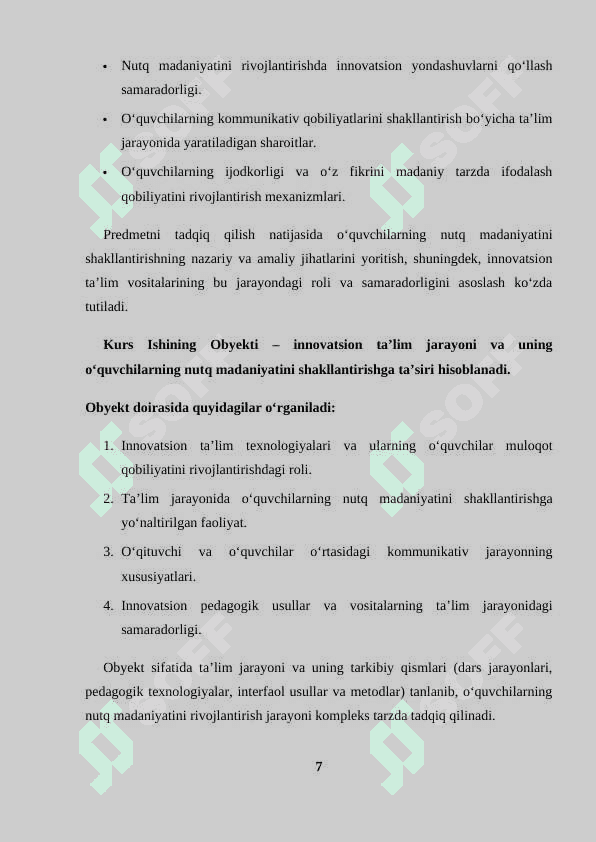 Innovatsion ta'lim sharoitida òquvchilarning nutq madaniyatini shakllantirish madaniyati 7
