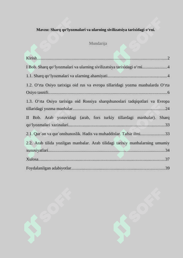 Sharq qo‘lyozmalari va ularning sivilizatsiya tarixidagi o‘rniSharq qo‘lyozmalari va ularning sivilizatsiya tarixidagi o‘rni 2