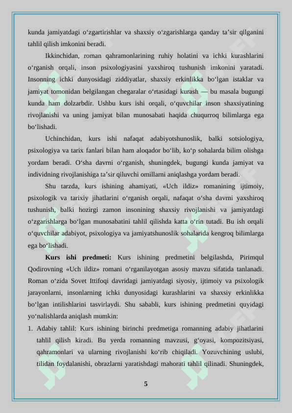 Pirimqul Qodirovning «Uch ildiz» romanida davr va qahramon tasviri 5