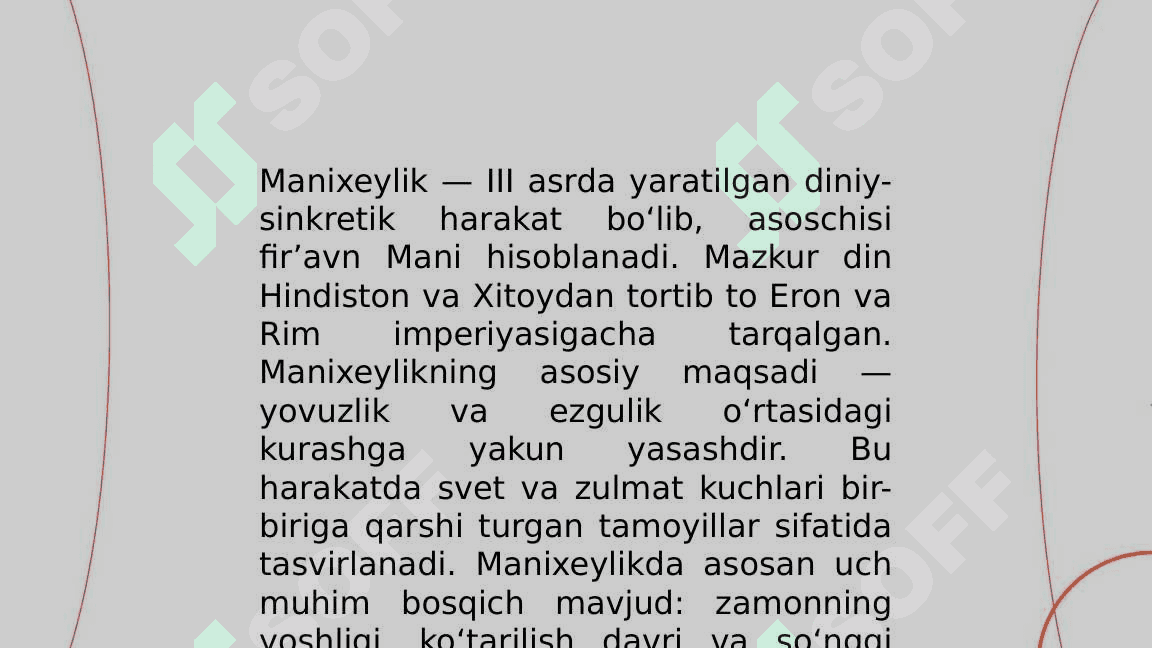 Islomgacha bo'lgan diniy-mafkuraviy plyuralizm bosqichi (Milodgacha IV asr boshlaridan - milodiy VIII asrgacha). 7