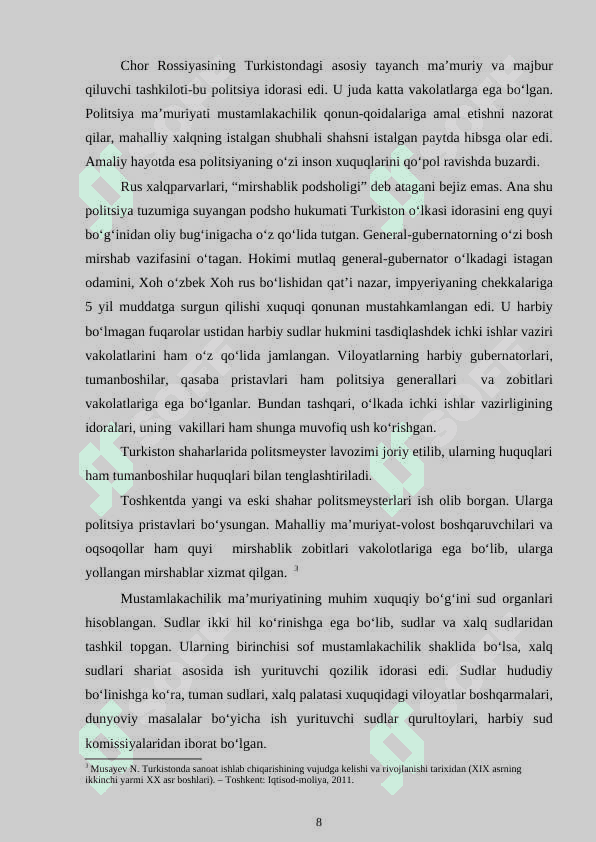 Turkiston general-gubernatorligi ta’lim masalalarining tizimidagi muommolarga oid tadqiqotlar 8