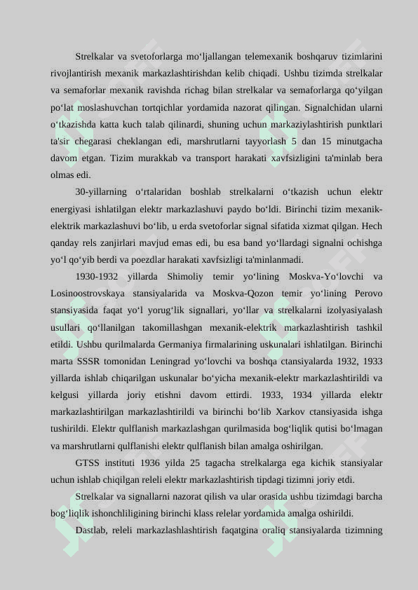 Temir yo’l transportidagi zamonaviy elektr markazlashtirish tizimlari 2